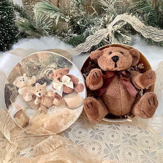 Mini ours en peluche brun ht 10 cm vintage