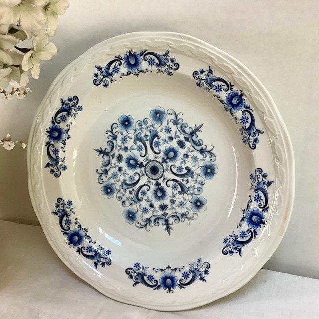 Raviers et assiettes faïence bleu vintage moulin des loups orchies