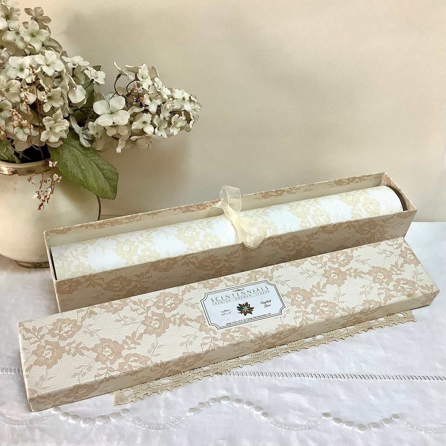 Boîte vintage style anglais papier parfumé