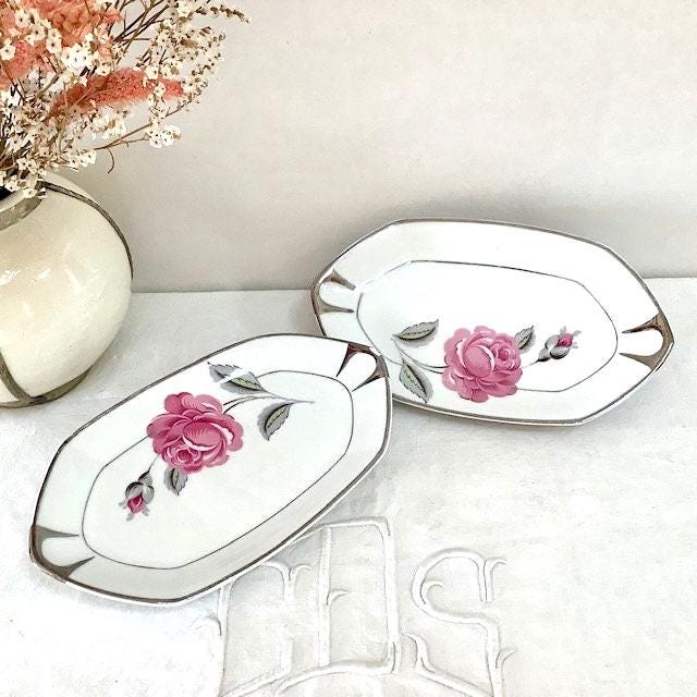 Raviers plats porcelaine Limoges Jean Boyer vintage