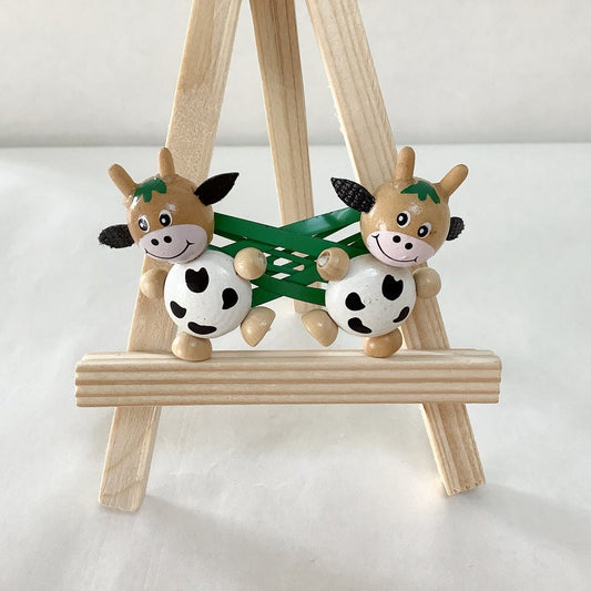 Barrettes enfant bois Vache