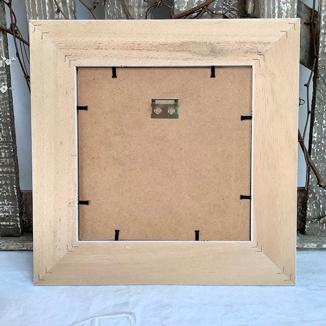 Cadre  mural vintage bois blanc nacre  et coquillages