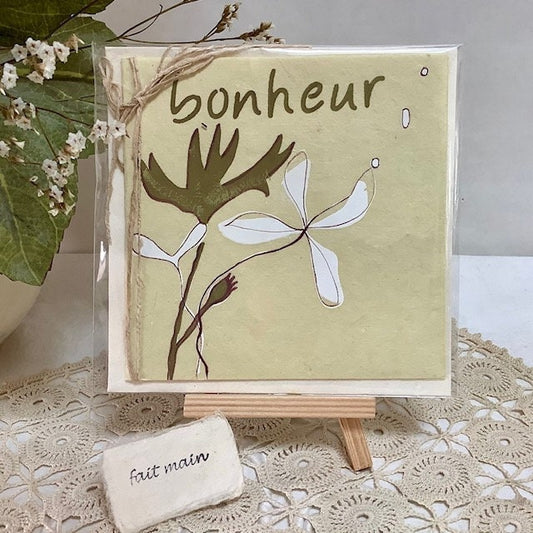 Carte postale enveloppe bonheur papier artisanal bruit de cadre