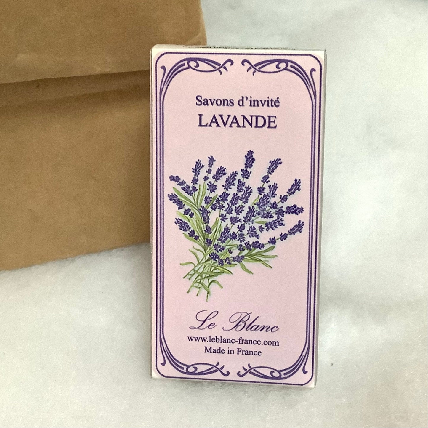 Savons lavande boîte métal savons invités Leblanc vintage