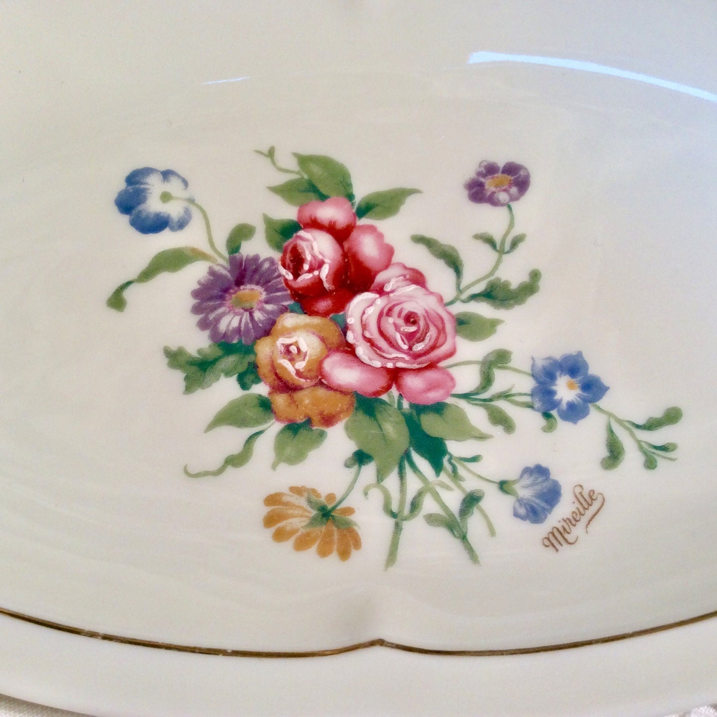 Ravier plat porcelaine Charles Ahrenfldt vintage