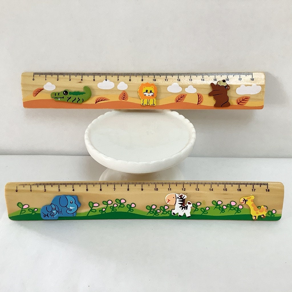 Règles bois animaux Afrique  18 cm