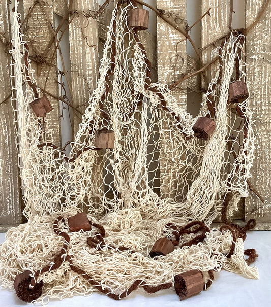 Filet de pêche écru décoration marine 170 cm x 170 cm