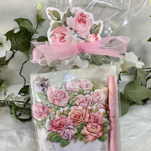Cartes enveloppes bloc notes vintage royal garden roses