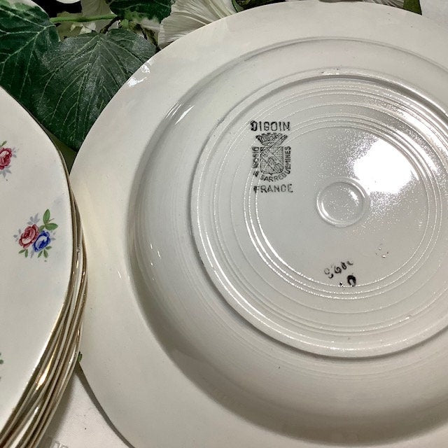 Assiettes creuses faïence Digoin Sarreguemines vintage