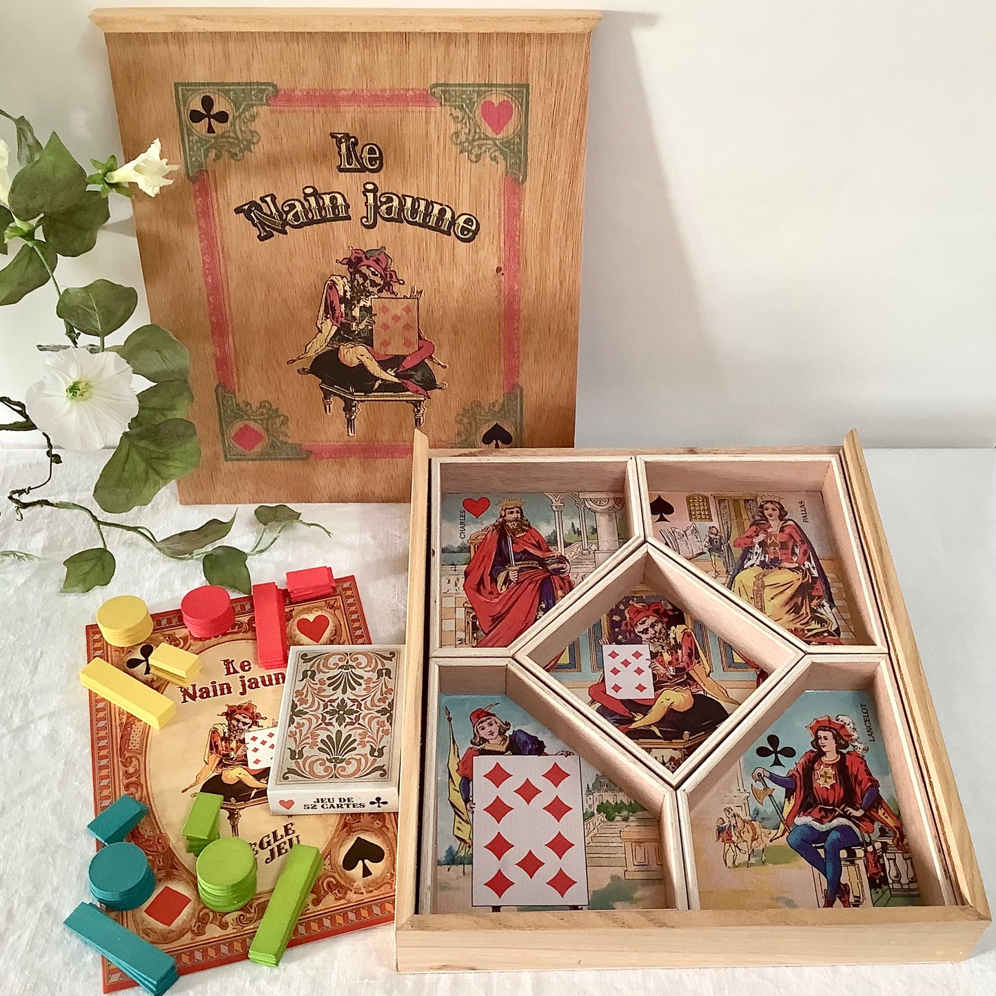 Jeu le nain jaune coffret bois vintage