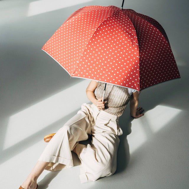 Parapluie ombrelle rouge pois anti UV EZPELETA - UPF50