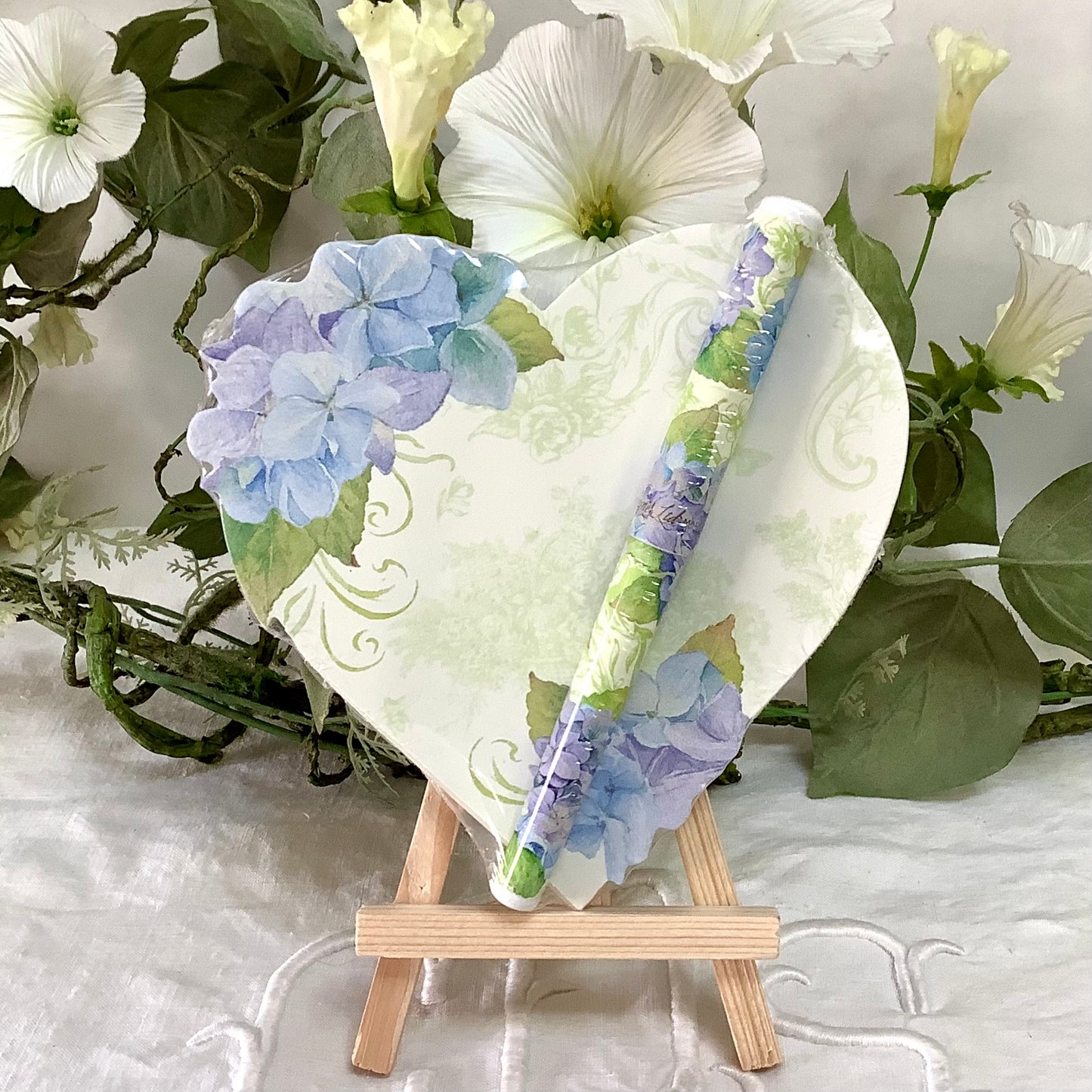 Bloc notes vintage royal garden cœur et hortensia