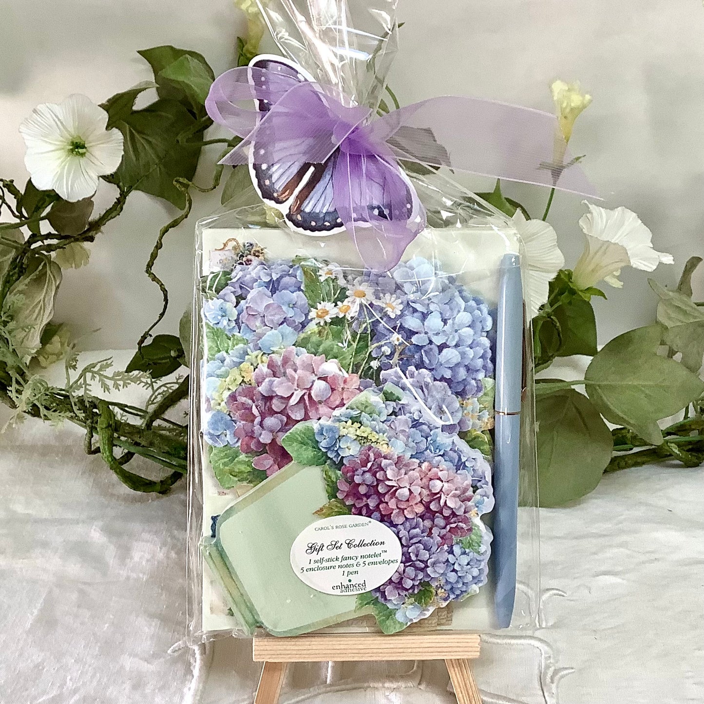Cartes enveloppes bloc notes vintage royal garden hortensia