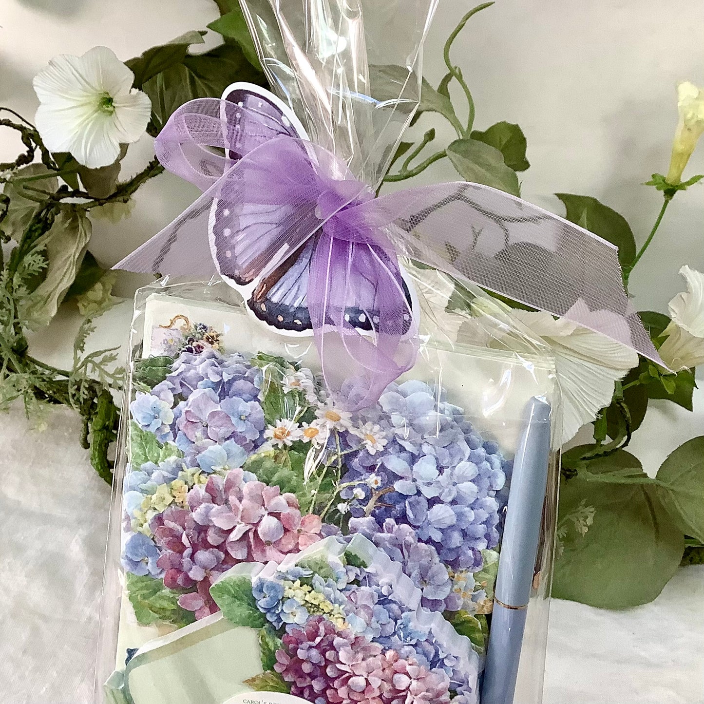 Cartes enveloppes bloc notes vintage royal garden hortensia