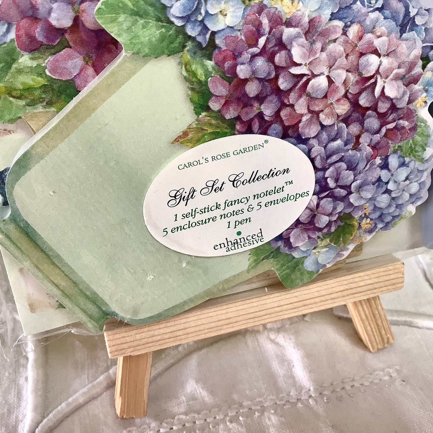 Cartes enveloppes bloc notes vintage royal garden hortensia