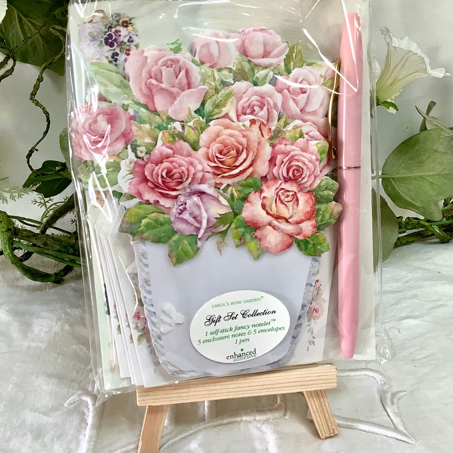 Cartes enveloppes bloc notes vintage royal garden roses