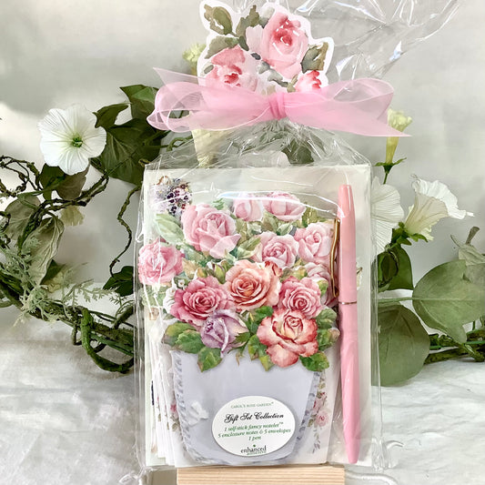 Cartes enveloppes bloc notes vintage royal garden roses