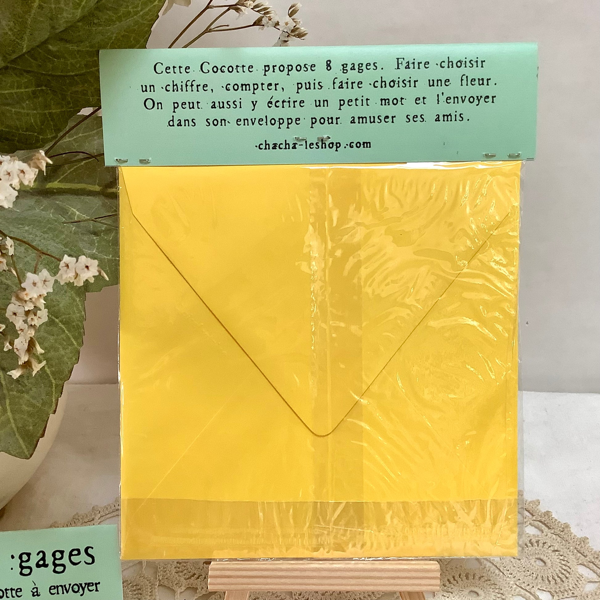 Jeux cocotte à gages salière vintage enveloppe cadeau surprise 14x14 cm, fête anniversaire