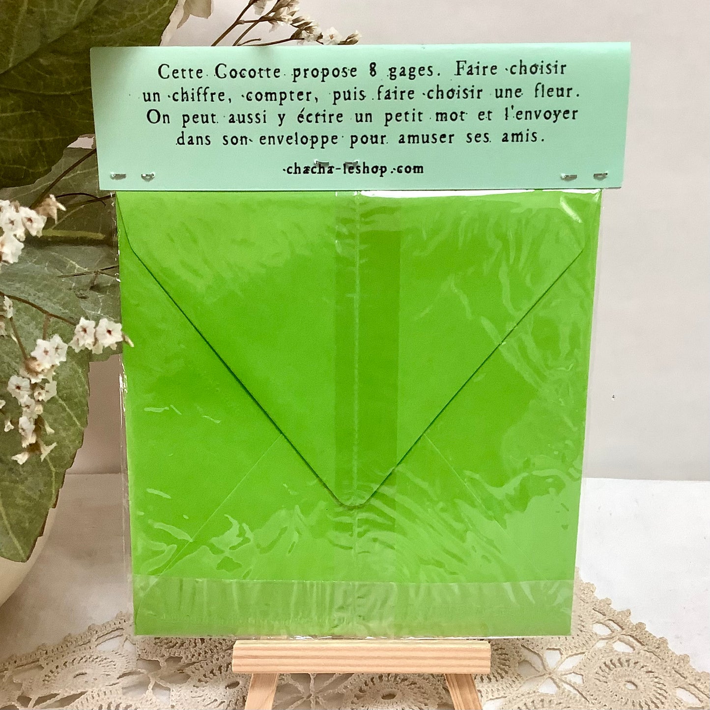 Jeux cocotte à gages salière vintage enveloppe cadeau surprise 14x14 cm, fête anniversaire