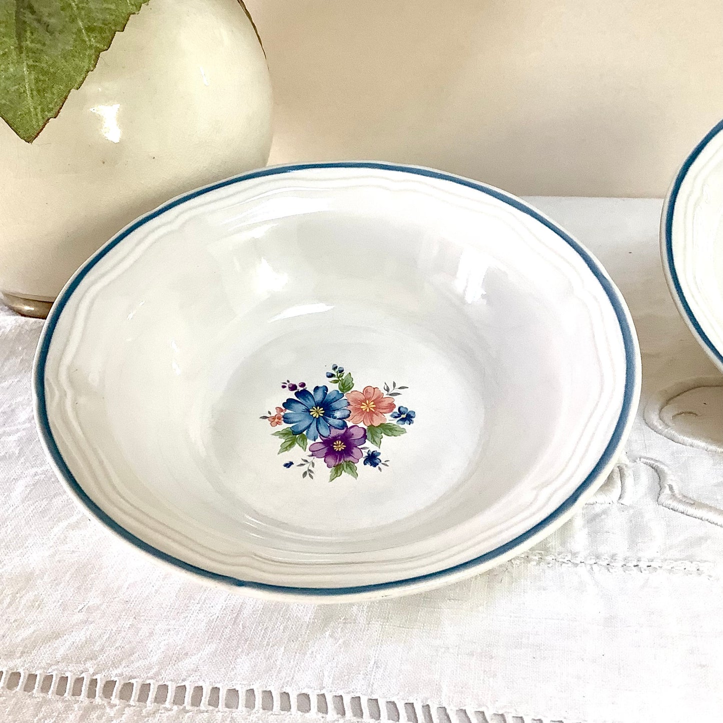 Coupelles vintage 80 provincial bouquet grès émaillé