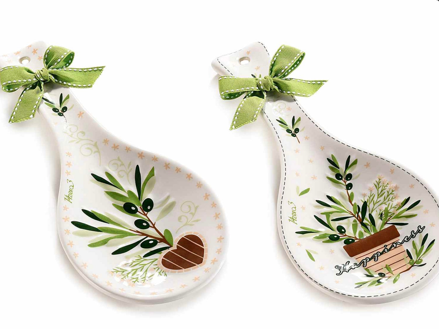 Tablier cuisine repose cuillère céramique thème olive modèle B