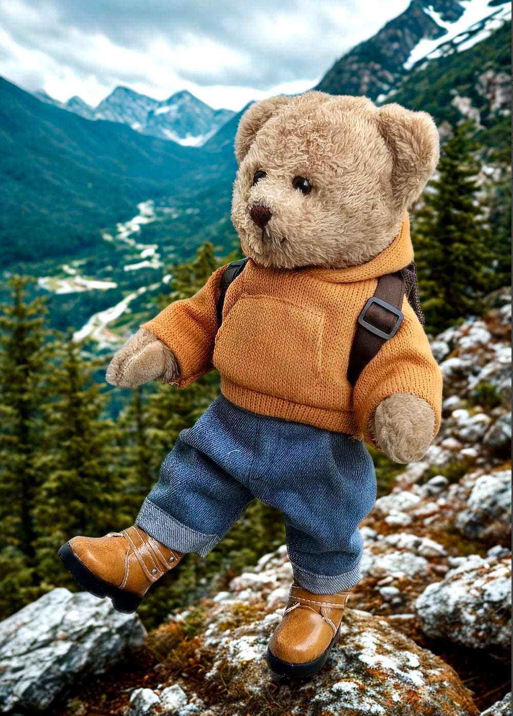 Ours peluche avec sac à dos la galleria ht 32 cm