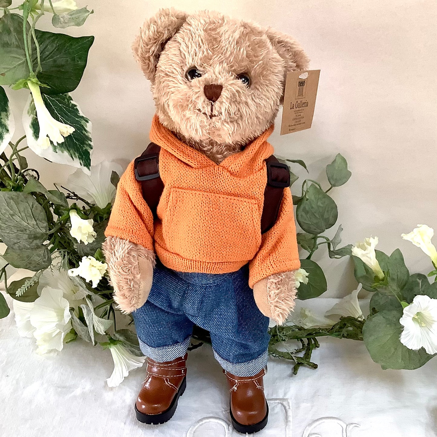 Ours peluche avec sac à dos la galleria ht 32 cm