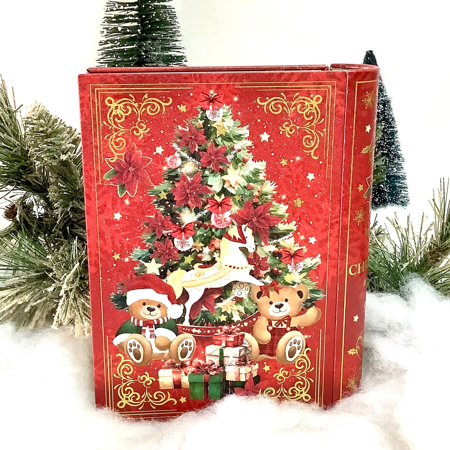 Boîte métal Père Noël vintage ht 19.5 cm