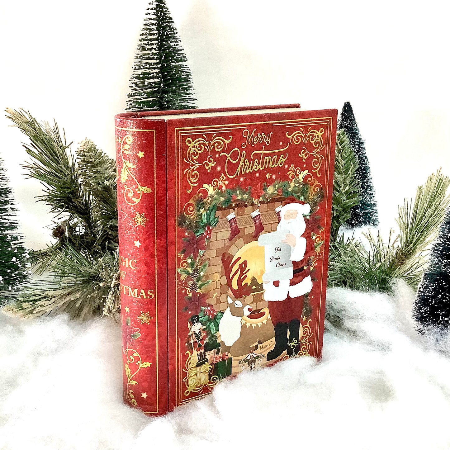 Boîte métal Père Noël vintage ht 19.5 cm