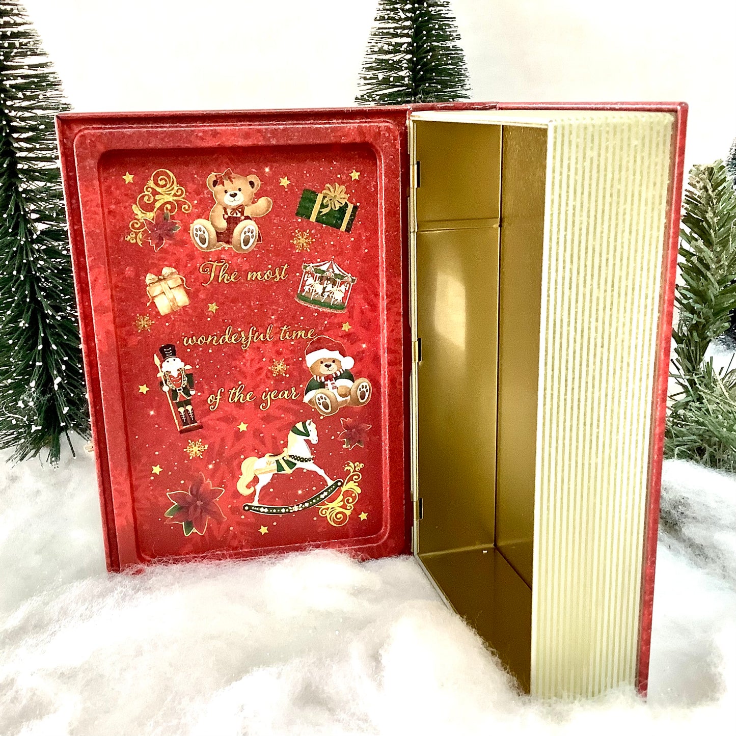 Boîte métal Père Noël vintage ht 19.5 cm