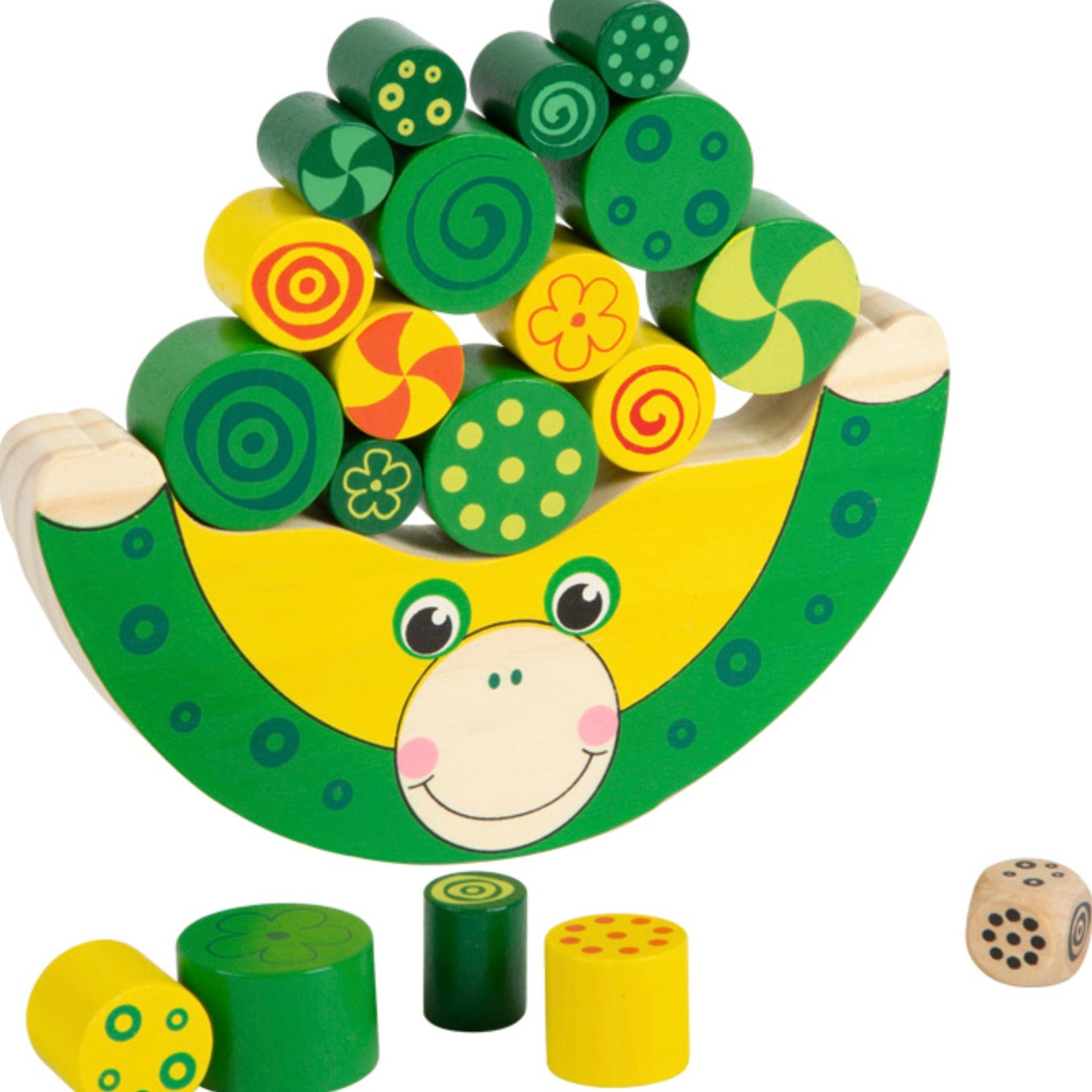 Jeu balancier bois grenouille