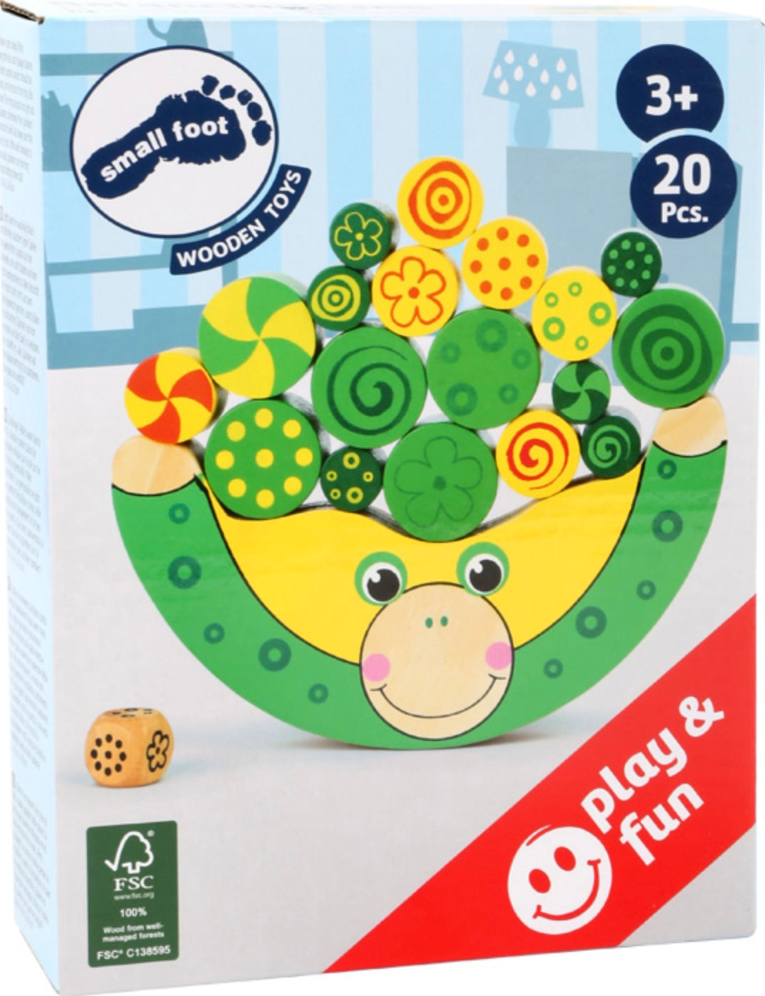 Jeu balancier bois grenouille