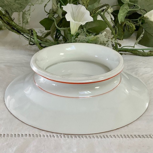Plat serviteur piédouche porcelaine coupe à fruits vintage