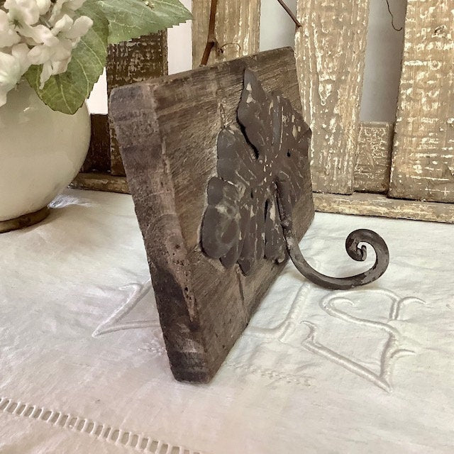 Patère porte manteau bois vintage avec accroche en métal