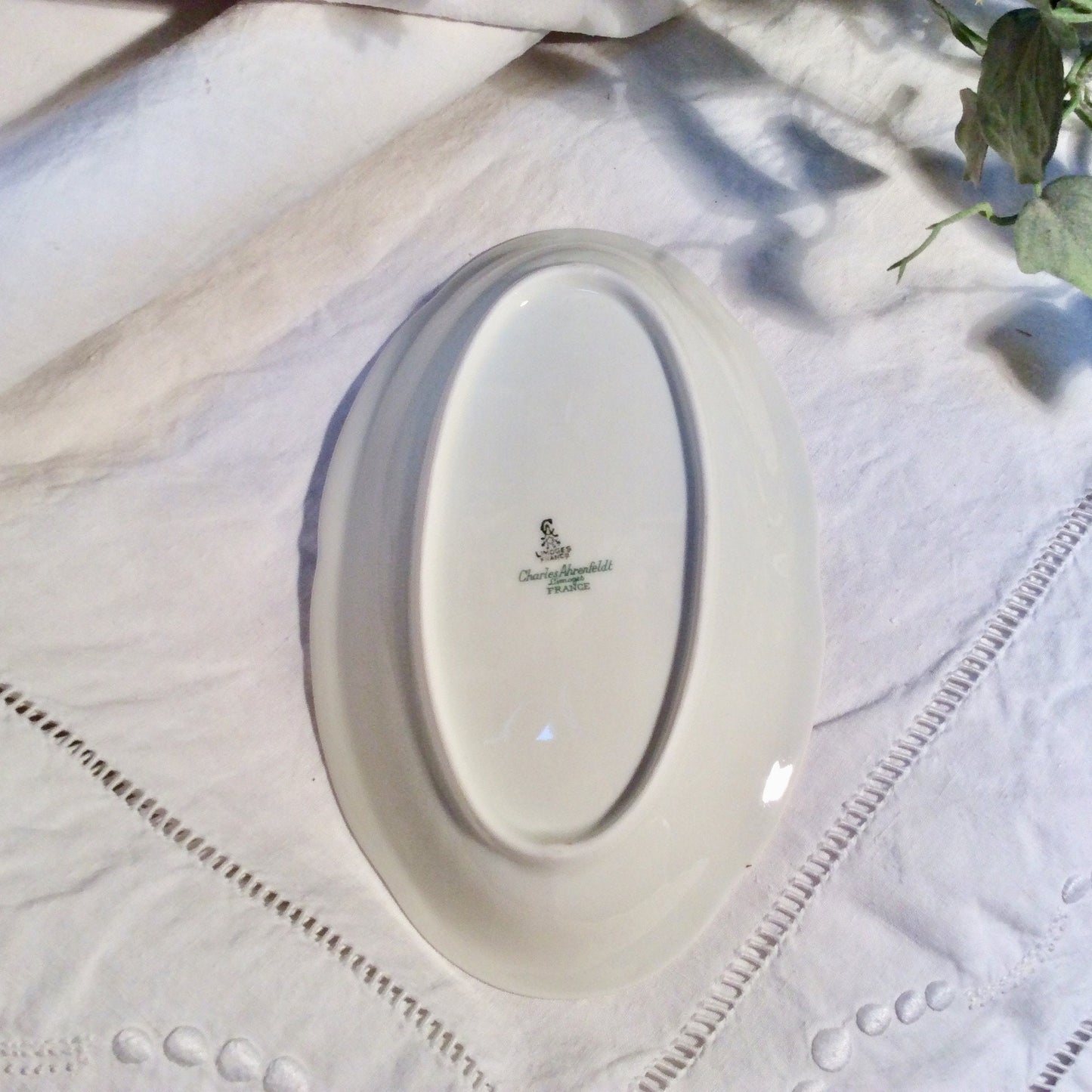 Ravier plat porcelaine Charles Ahrenfldt vintage