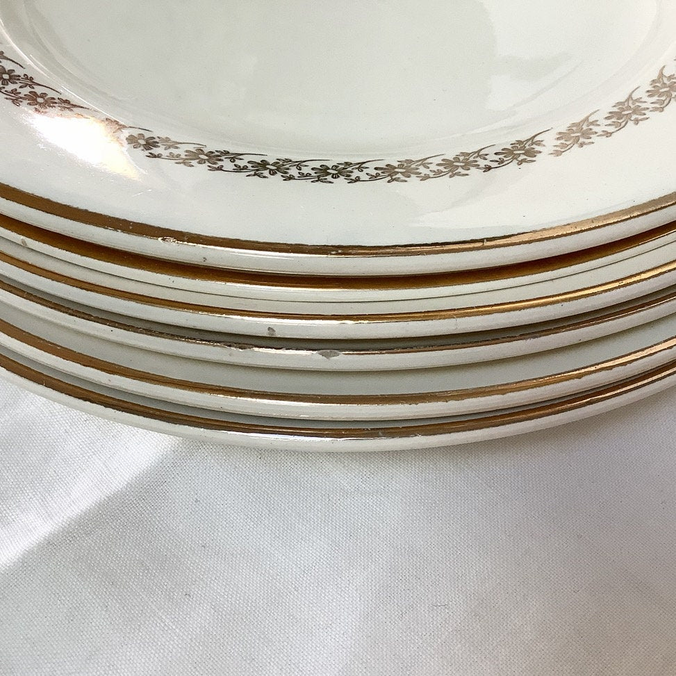 Assiettes plates faïence Digoin Sarreguemines Québec vintage