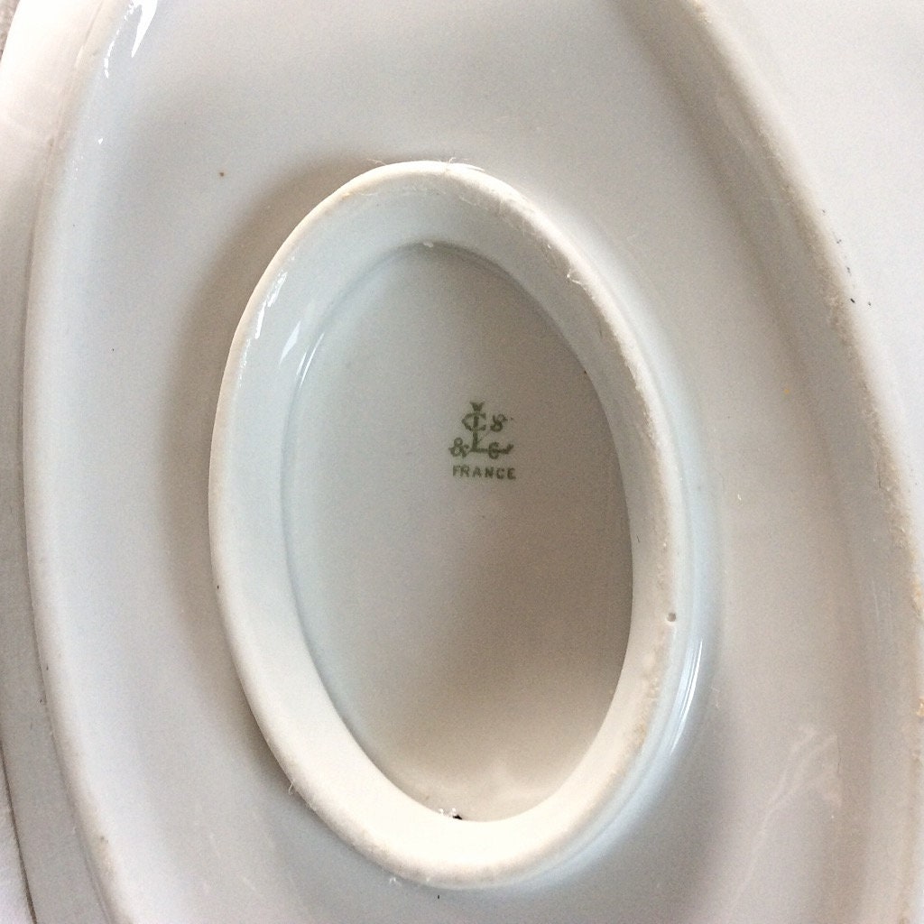 Saucière porcelaine fleurs vintage