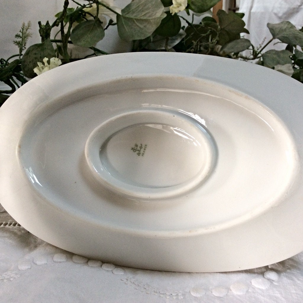 Saucière porcelaine fleurs vintage