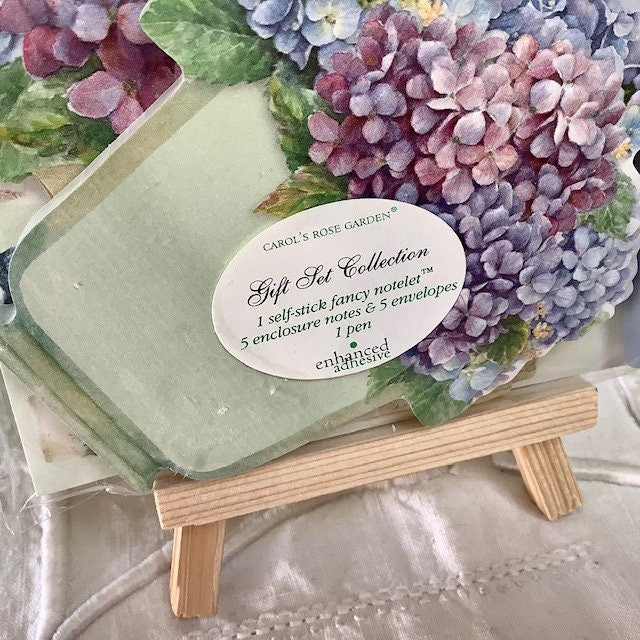 Cartes enveloppes bloc notes vintage royal garden hortensia