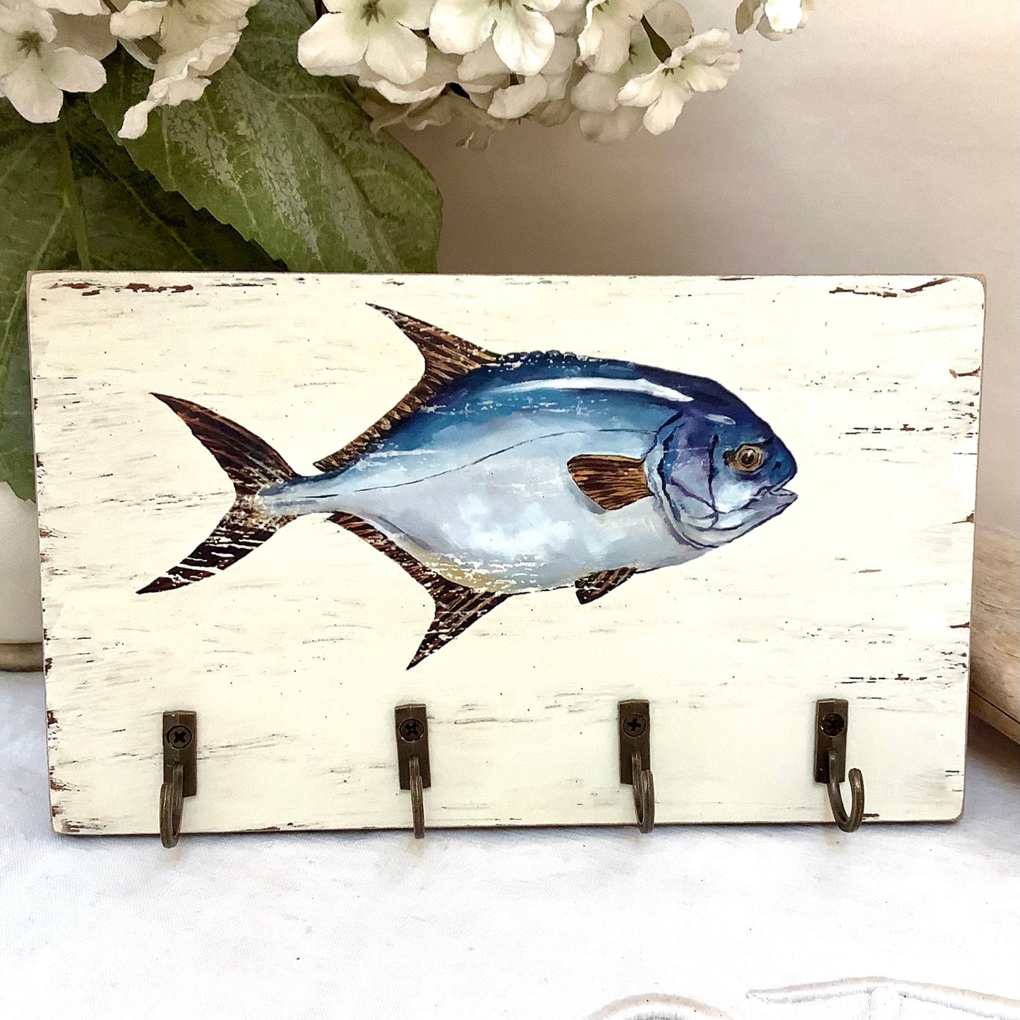 Accroche clés poisson modèle B  décoration marine  20 x 11.5