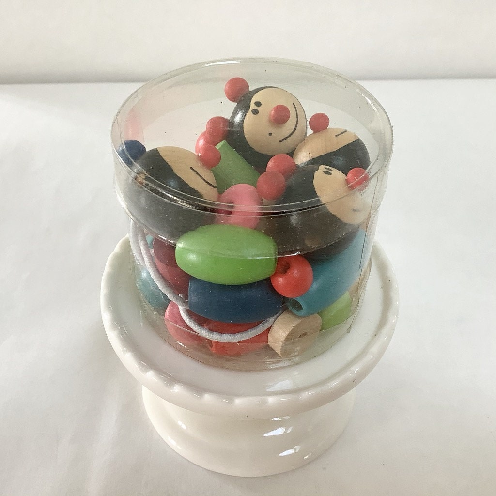 Coffret perles bois coccinelles