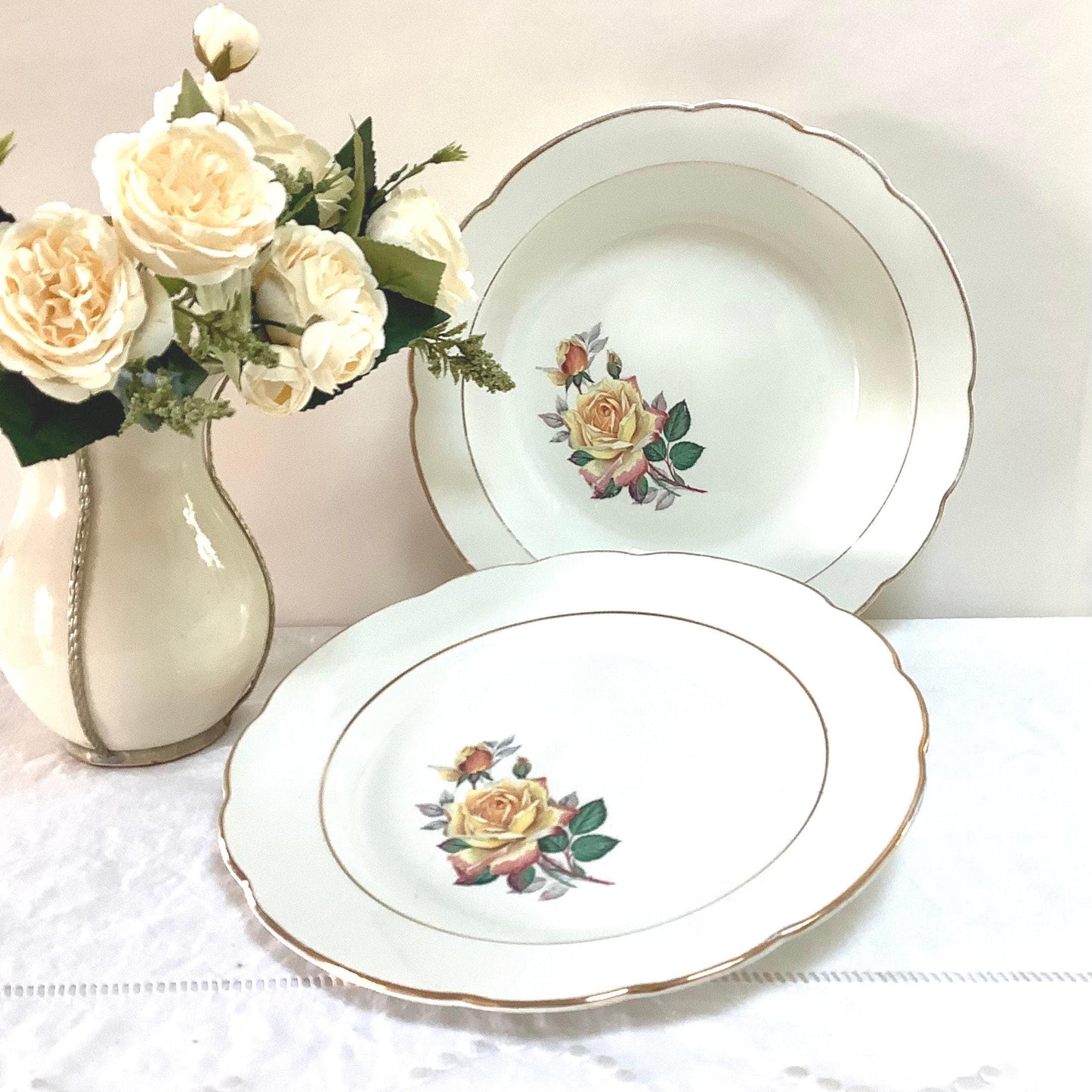 Plat creux et  plat  faïence Gien Gardanne vintage