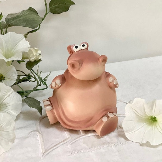 Tirelire hippopotame résine collection Paolo Chiari  ht 9.5 cm vintage