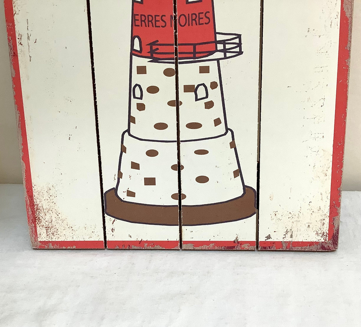 Plaque décorative bois phare Pierres Noires  décoration marine 21 x 29