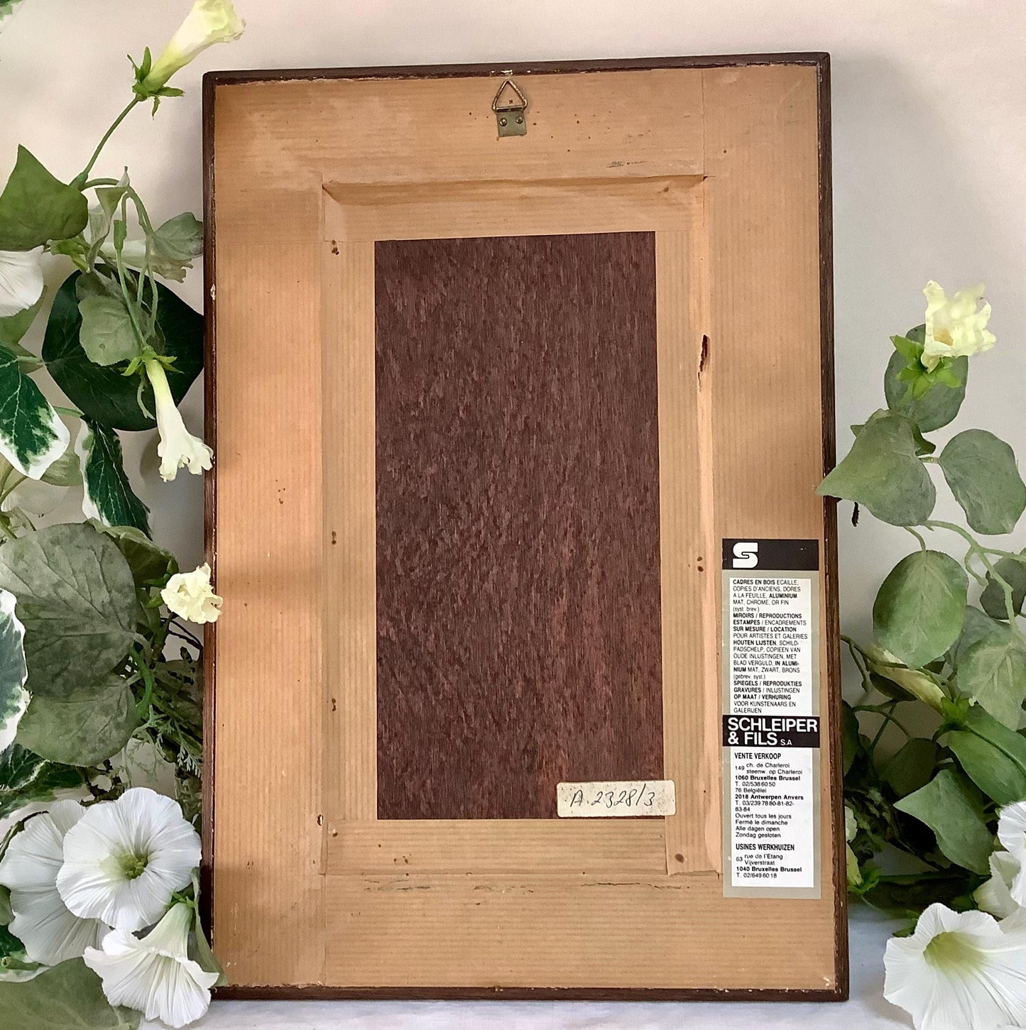 Tableau botanique narcisse peinture originale  sur bois vintage 23 x 34