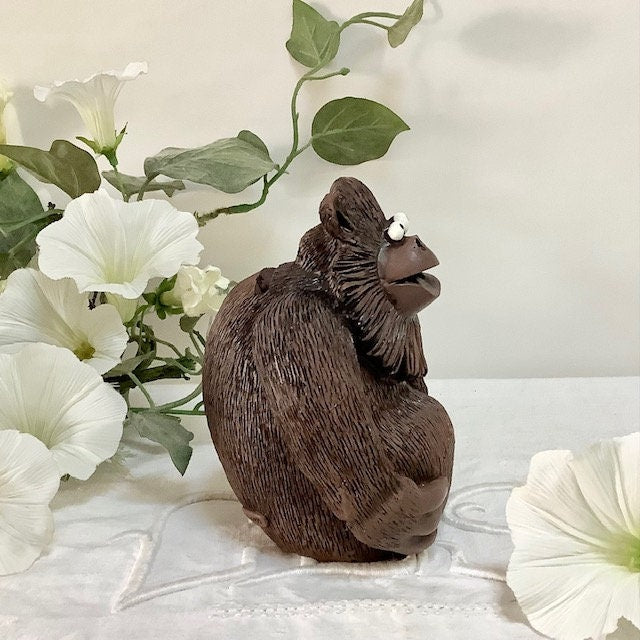 Tirelire gorille résine collection Paolo Chiari  ht 12 cm vintage