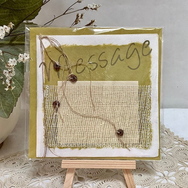 Carte postale enveloppe message papier artisanal bruit de cadre