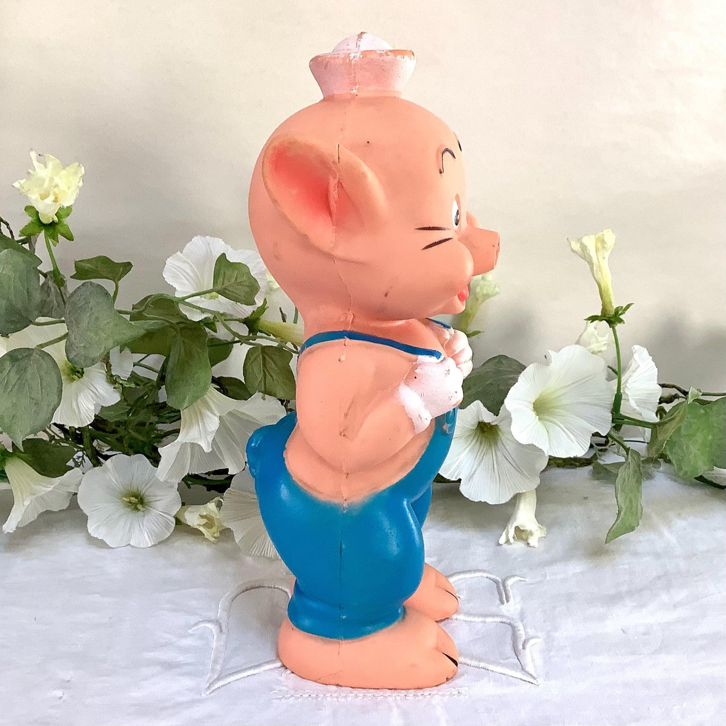 Jouet pouët Naf Naf trois petits cochons Walt Disney productions, vintage années 60 25 cm