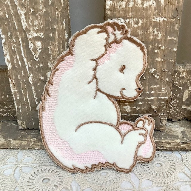 Écussons à coudre hérisson éléphants rose vintage