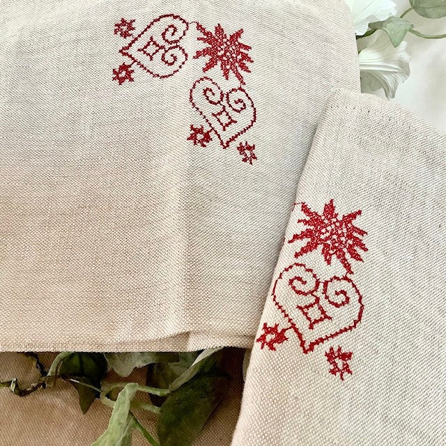 Coffret sets et serviettes de table ronds de serviette vintage